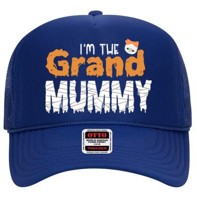 IM The Grand Mummy Funny Grandma Family Halloween Cute Gift High Crown Mesh Back Trucker Hat