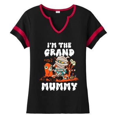 IM The Grand Mummy Funny Grandma Halloween Costume Retro Cute Gift Ladies Halftime Notch Neck Tee