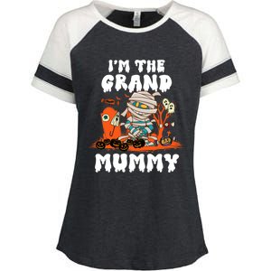 IM The Grand Mummy Funny Grandma Halloween Costume Retro Cute Gift Enza Ladies Jersey Colorblock Tee