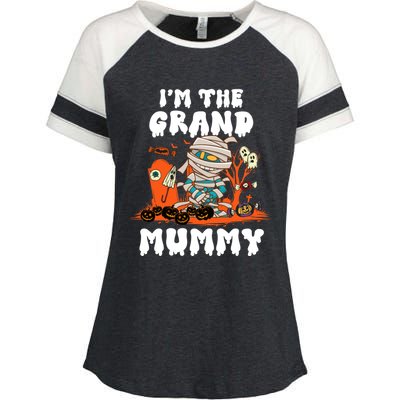 IM The Grand Mummy Funny Grandma Halloween Costume Retro Cute Gift Enza Ladies Jersey Colorblock Tee