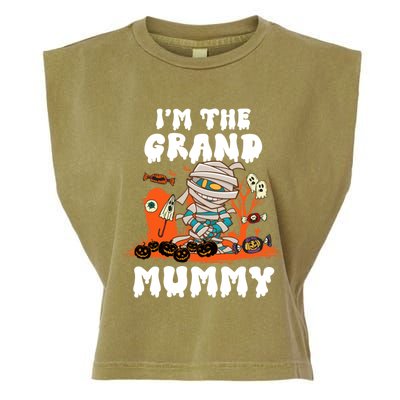 IM The Grand Mummy Funny Grandma Halloween Costume Retro Cute Gift Garment-Dyed Women's Muscle Tee