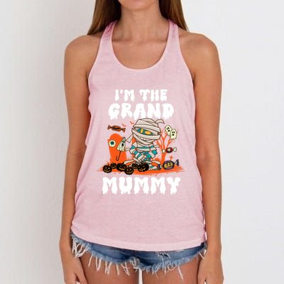 IM The Grand Mummy Funny Grandma Halloween Costume Retro Cute Gift Women's Knotted Racerback Tank