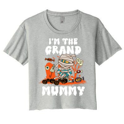 IM The Grand Mummy Funny Grandma Halloween Costume Retro Cute Gift Women's Crop Top Tee