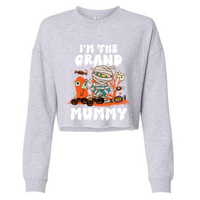 IM The Grand Mummy Funny Grandma Halloween Costume Retro Cute Gift Cropped Pullover Crew