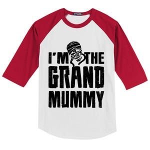 IM The Grand Mummy Funny Grandma Halloween Gift Kids Colorblock Raglan Jersey