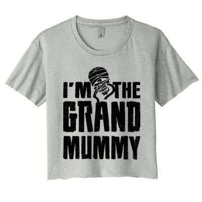 IM The Grand Mummy Funny Grandma Halloween Gift Women's Crop Top Tee