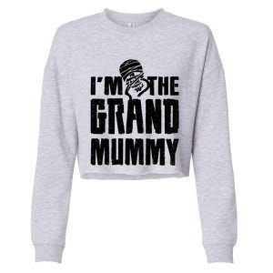 IM The Grand Mummy Funny Grandma Halloween Gift Cropped Pullover Crew