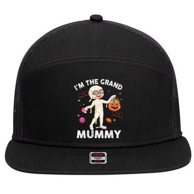 IM The Grand Mummy Funny Grandma Halloween Gift 7 Panel Mesh Trucker Snapback Hat