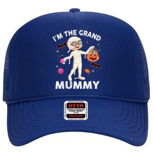 IM The Grand Mummy Funny Grandma Halloween Gift High Crown Mesh Back Trucker Hat