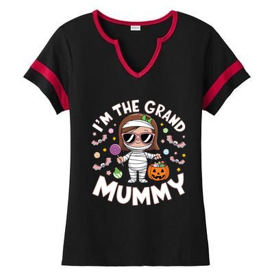 IM The Grand Mummy Funny Grandma Halloween Gift Ladies Halftime Notch Neck Tee