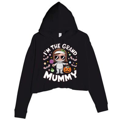 IM The Grand Mummy Funny Grandma Halloween Gift Crop Fleece Hoodie