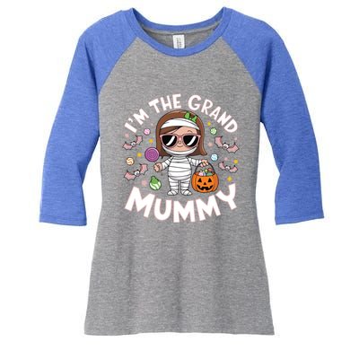 IM The Grand Mummy Funny Grandma Halloween Gift Women's Tri-Blend 3/4-Sleeve Raglan Shirt