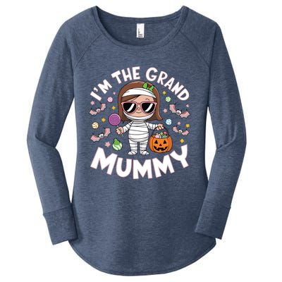 IM The Grand Mummy Funny Grandma Halloween Gift Women's Perfect Tri Tunic Long Sleeve Shirt