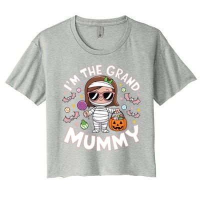 IM The Grand Mummy Funny Grandma Halloween Gift Women's Crop Top Tee