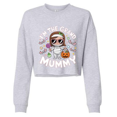 IM The Grand Mummy Funny Grandma Halloween Gift Cropped Pullover Crew