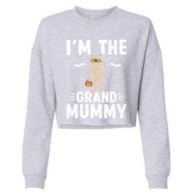 IM The Grand Mummy Funny Halloween Grandma Mummification Cool Gift Cropped Pullover Crew