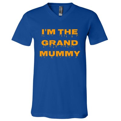 IM The Grand Mummy Funny Halloween October Fall Gift V-Neck T-Shirt