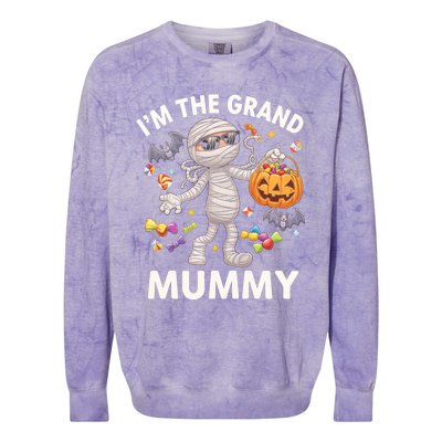 IM The Grand Mummy Halloween Candy Bat Mummy Gift Colorblast Crewneck Sweatshirt