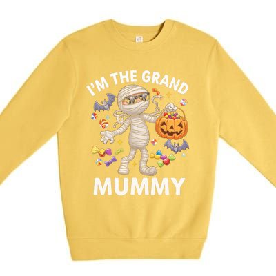 IM The Grand Mummy Halloween Candy Bat Mummy Gift Premium Crewneck Sweatshirt