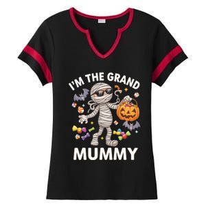 IM The Grand Mummy Halloween Candy Bat Mummy Gift Ladies Halftime Notch Neck Tee