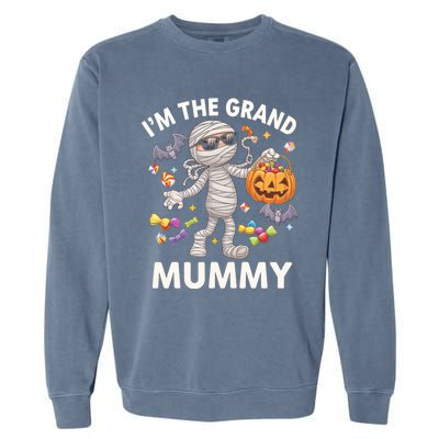 IM The Grand Mummy Halloween Candy Bat Mummy Gift Garment-Dyed Sweatshirt