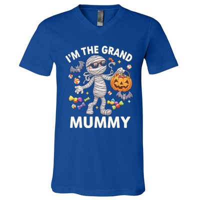 IM The Grand Mummy Halloween Candy Bat Mummy Gift V-Neck T-Shirt