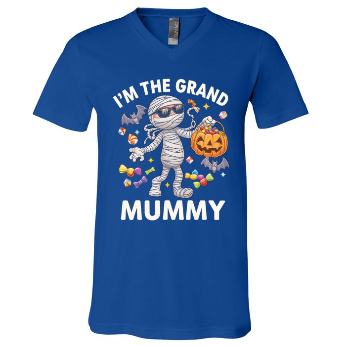 IM The Grand Mummy Halloween Candy Bat Mummy Gift V-Neck T-Shirt