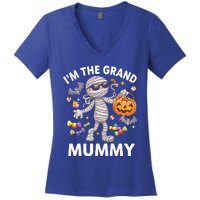 IM The Grand Mummy Halloween Candy Bat Mummy Gift Women's V-Neck T-Shirt