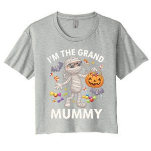 IM The Grand Mummy Halloween Candy Bat Mummy Gift Women's Crop Top Tee