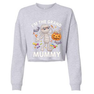 IM The Grand Mummy Halloween Candy Bat Mummy Gift Cropped Pullover Crew