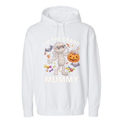 IM The Grand Mummy Halloween Candy Bat Mummy Gift Garment-Dyed Fleece Hoodie