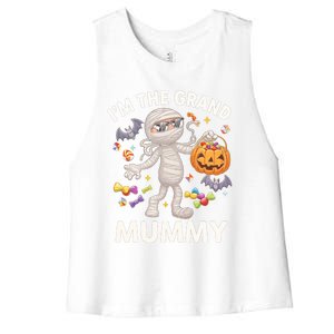 IM The Grand Mummy Halloween Candy Bat Mummy Gift Women's Racerback Cropped Tank