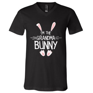 IM The Grandma Bunny Cute Matching Family Easter V-Neck T-Shirt