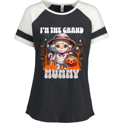 IM The Grand Mummy Grandma Mother Halloween Pumpkin Gift Enza Ladies Jersey Colorblock Tee