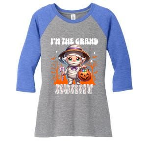 IM The Grand Mummy Grandma Mother Halloween Pumpkin Gift Women's Tri-Blend 3/4-Sleeve Raglan Shirt