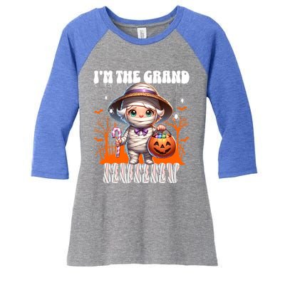 IM The Grand Mummy Grandma Mother Halloween Pumpkin Gift Women's Tri-Blend 3/4-Sleeve Raglan Shirt