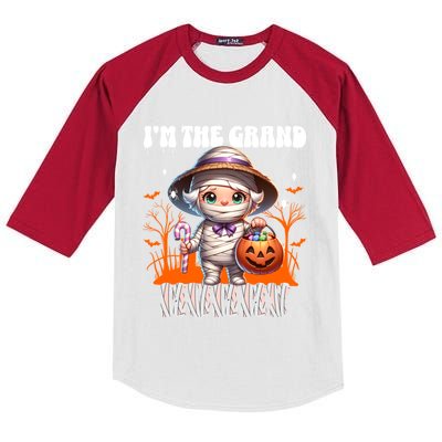 IM The Grand Mummy Grandma Mother Halloween Pumpkin Gift Kids Colorblock Raglan Jersey