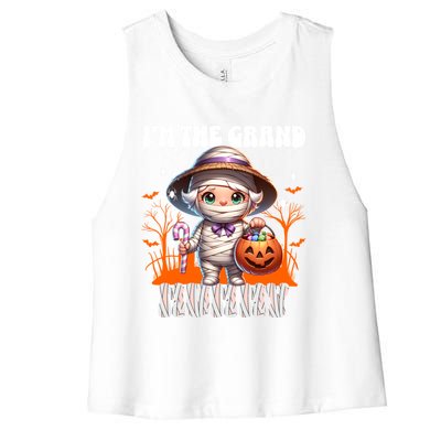 IM The Grand Mummy Grandma Mother Halloween Pumpkin Gift Women's Racerback Cropped Tank