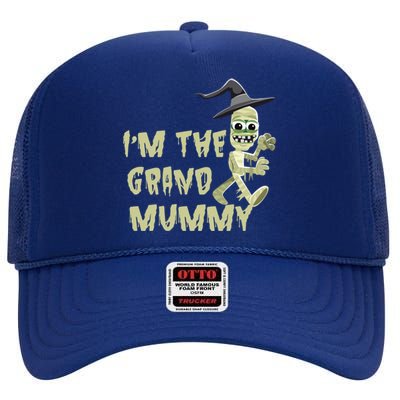 IM The Grand Mummy Halloween Grandma Costume Gift High Crown Mesh Back Trucker Hat