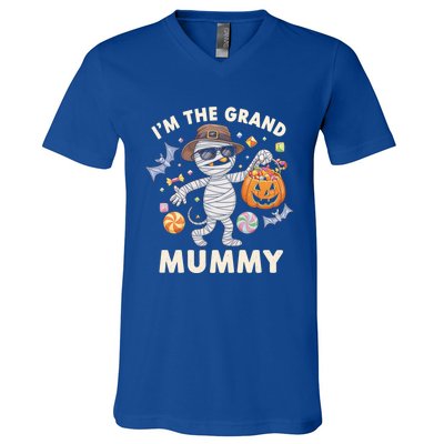 IM The Grand Mummy Halloween Costume Mummy Pumpkin Gift V-Neck T-Shirt