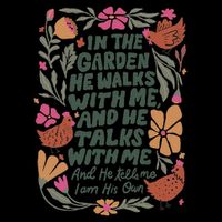 In The Garden He Walks With Me And He Talks With Me Drawstring Bag