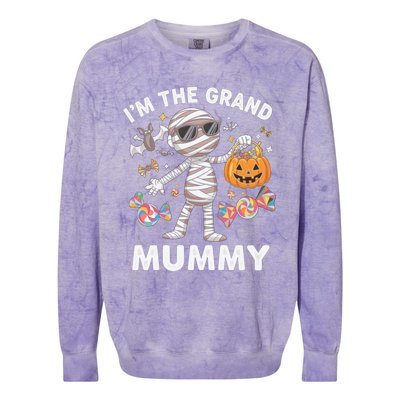 IM The Grand Mummy Halloween Mummy Costume Candy Gift Colorblast Crewneck Sweatshirt