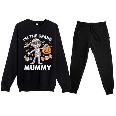 IM The Grand Mummy Halloween Mummy Costume Candy Gift Premium Crewneck Sweatsuit Set