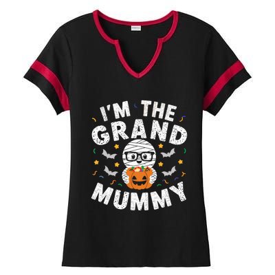 IM The Grand Mummy Halloween Mummy Costume Grandparent Gift Ladies Halftime Notch Neck Tee