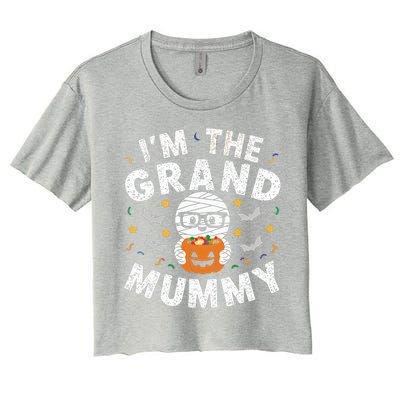 IM The Grand Mummy Halloween Mummy Costume Grandparent Gift Women's Crop Top Tee