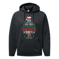 It's Too Hot For Ugly Christmas Funny Xmas  Performance Fleece Hoodie