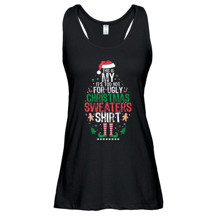 It's Too Hot For Ugly Christmas Funny Xmas  Ladies Essential Flowy Tank