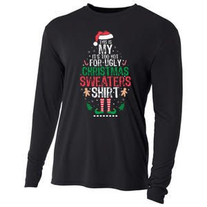 It's Too Hot For Ugly Christmas Funny Xmas  Cooling Performance Long Sleeve Crew