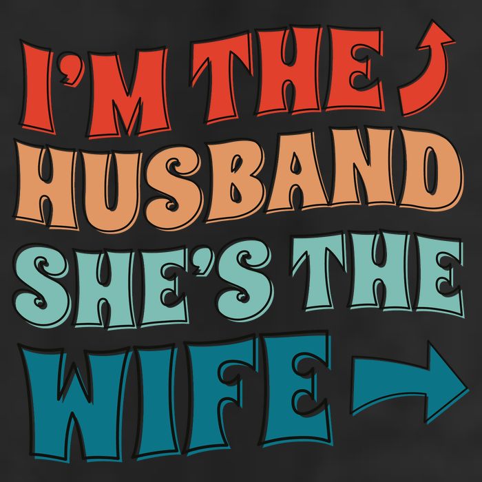 I'm The Husband She's The Wife Funny 7 Panel Mesh Trucker Snapback Hat