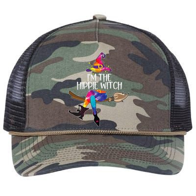 Im The Hippie Witch Halloween Matching Tie Dye Group Retro Rope Trucker Hat Cap